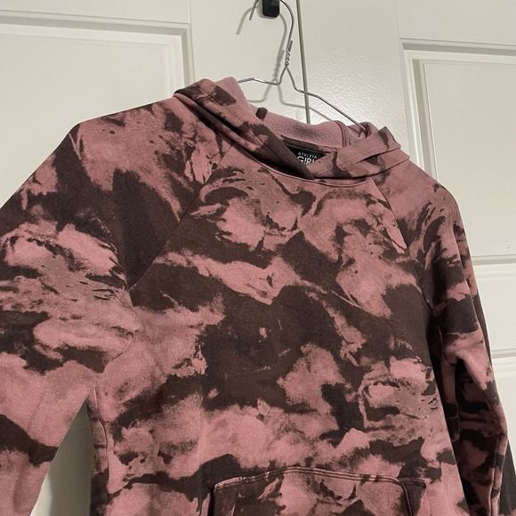 Athleta Girl Tie‎ Dye Hoodie Sweatshirt Pink Brown Pullover Youth L 12 - Picture 7 of 12